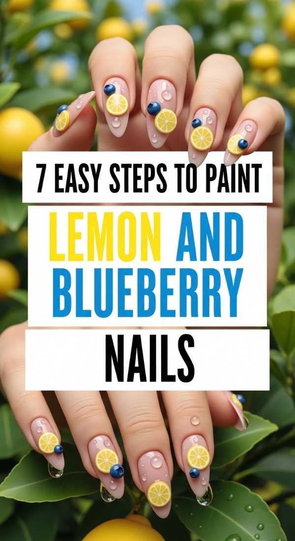7 Easy Steps To Paint Lemon And Blueberry Nails 6a033136b49e7