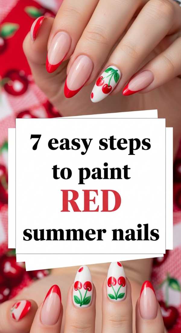7 Easy Steps To Paint Red Summer Nails 6a058dee564b9