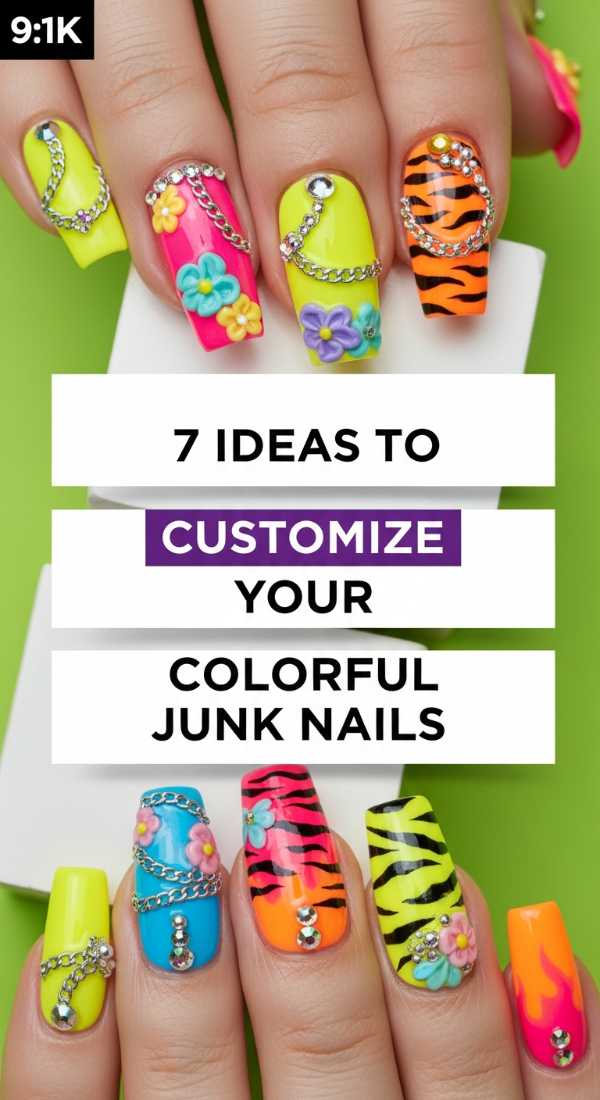 7 Ideas To Customize Your Colorful Junk Nails 6a0f0ba9e145e