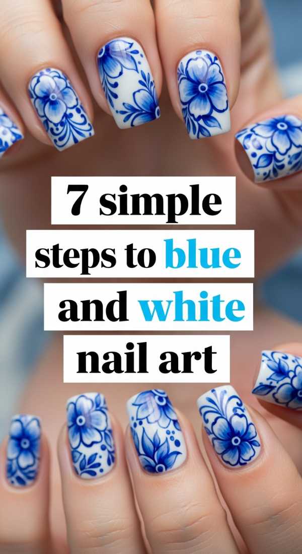 7 Simple Steps To Blue And White Nail Art 69fc7e5faccdf