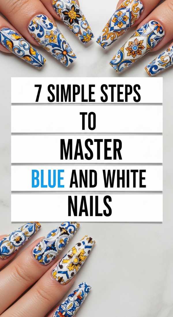 7 Simple Steps To Master Blue And White Nails 69fc7f5f584e7
