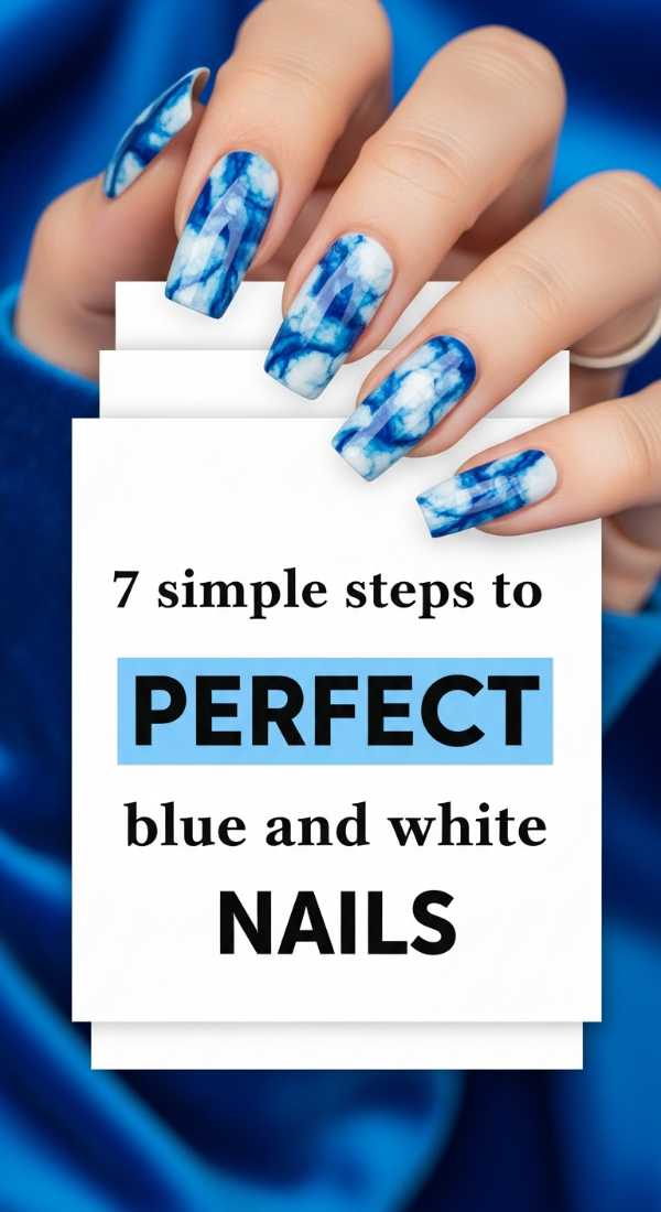 7 Simple Steps To Perfect Blue And White Nails 69f4c32561def