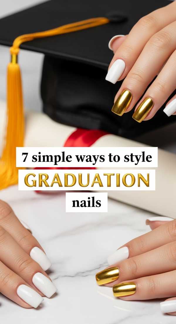 Slay Your Big Day: The Ultimate 2026 Summer & Graduation Nail Inspo 7 Simple Ways To Style Graduation Nails 6a05a509213fd