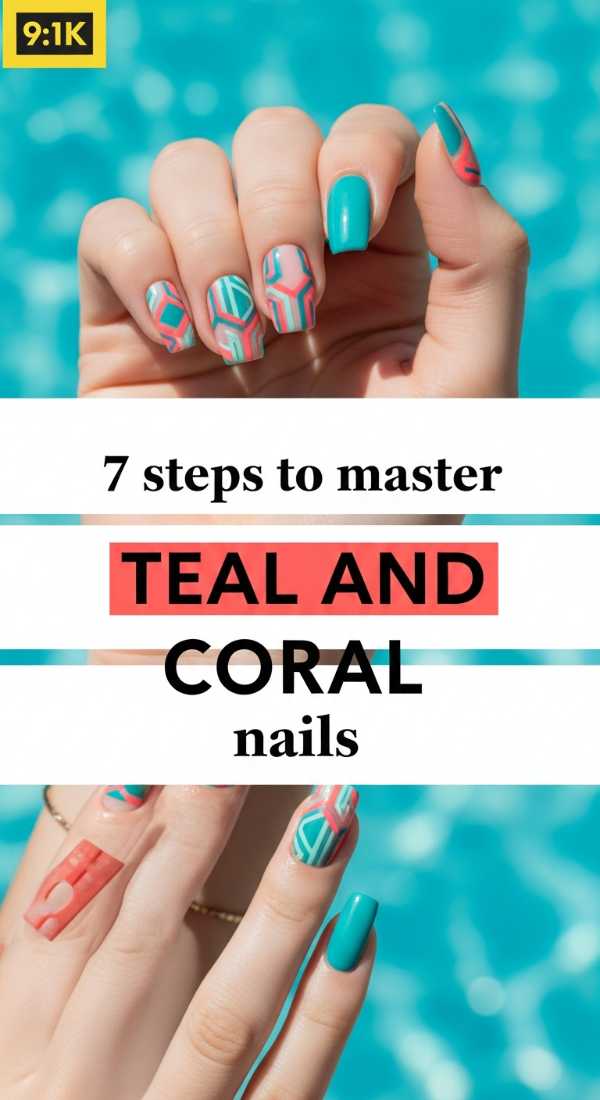 7 Steps To Master Teal And Coral Nails 6a059c96687f8