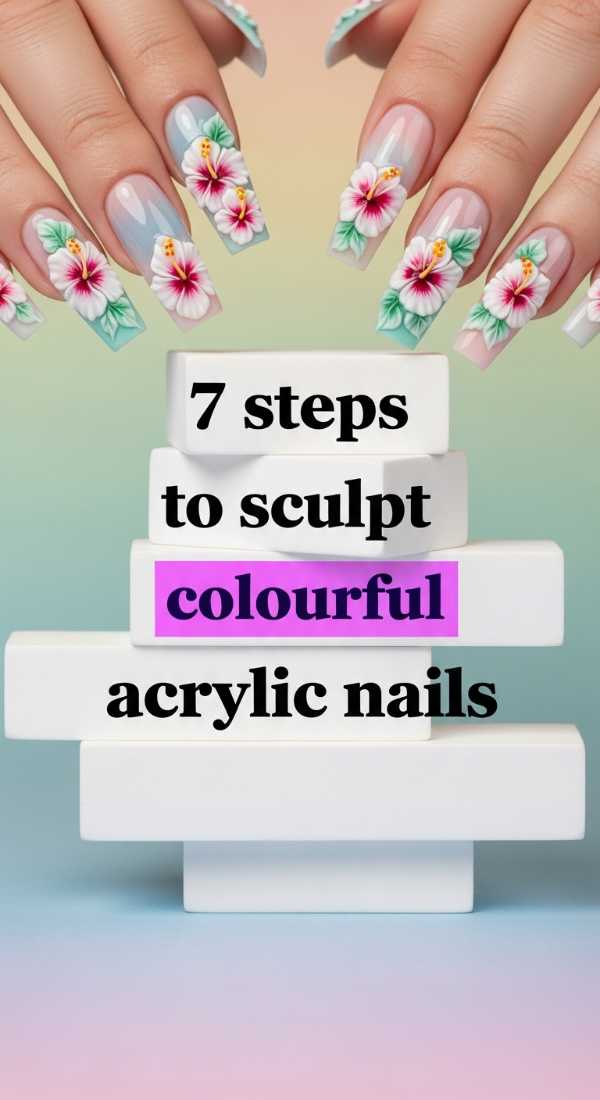 Chaos to Couture: How to Master the Colorful Junk Nail Trend 7 Steps To Sculpt Colourful Acrylic Nails 6a0f0b7a15b4c