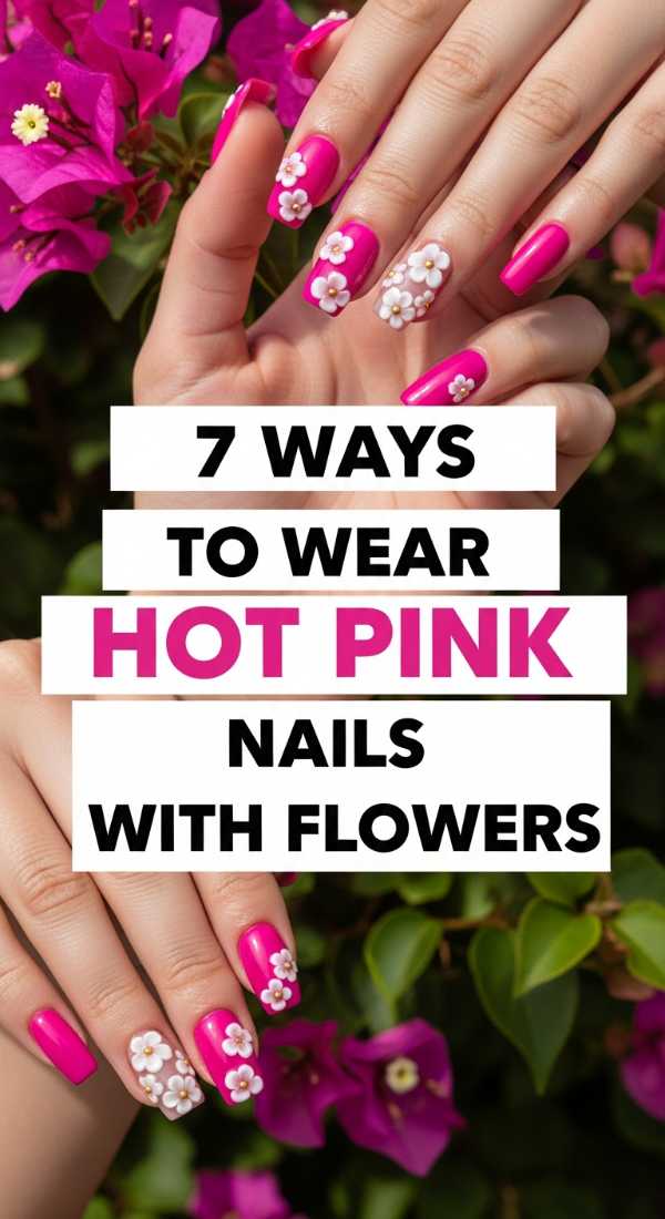 7 Ways To Wear Hot Pink Nails With Flowers 6a05a145cb66d
