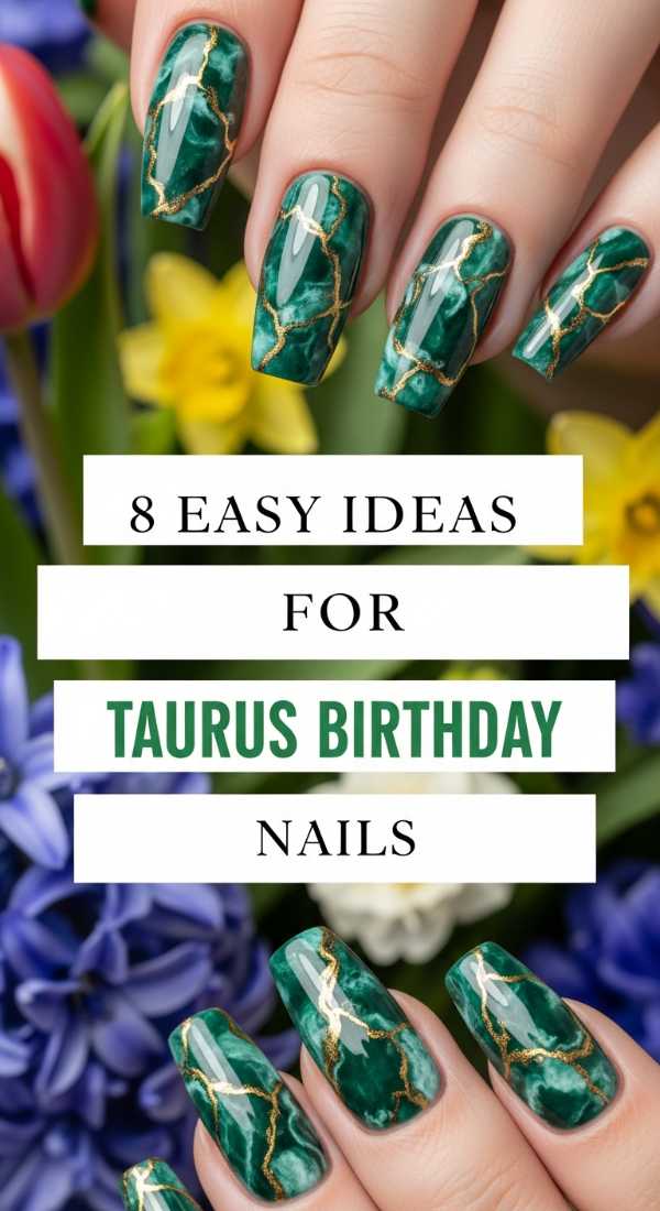 8 Easy Ideas For Taurus Birthday Nails 6a0595be88ecc
