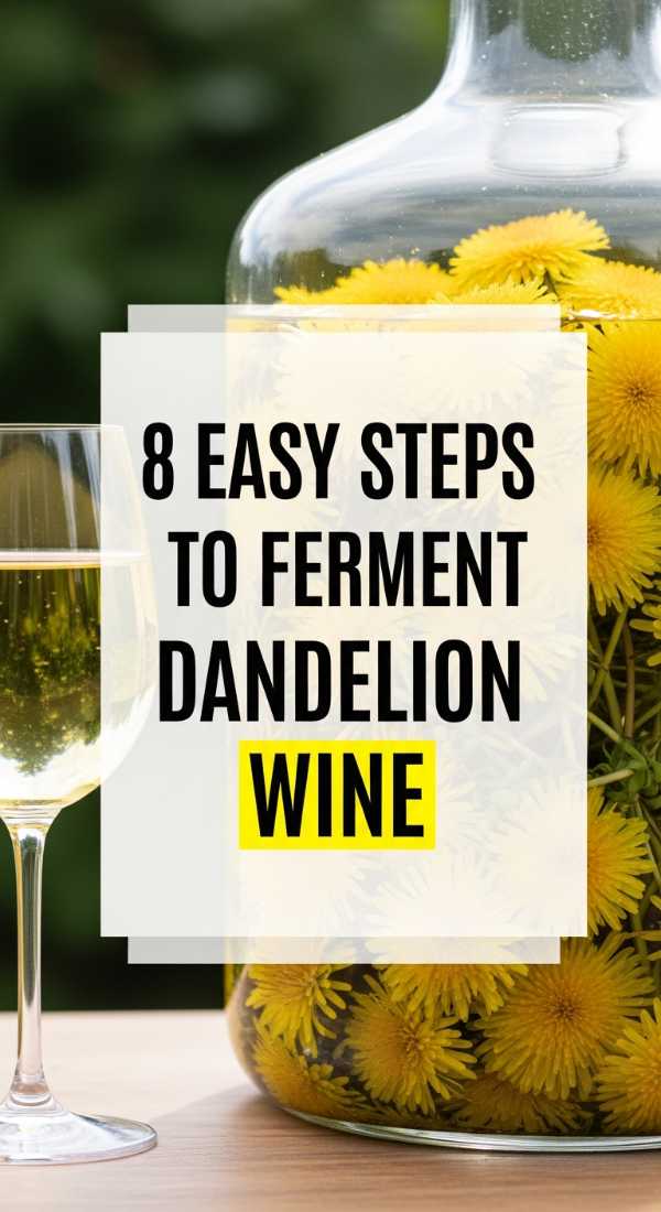 8 Easy Steps To Ferment Dandelion Wine 69fd88881067a