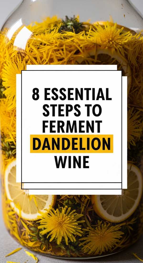 8 Essential Steps To Ferment Dandelion Wine 69fd88a2f3be3