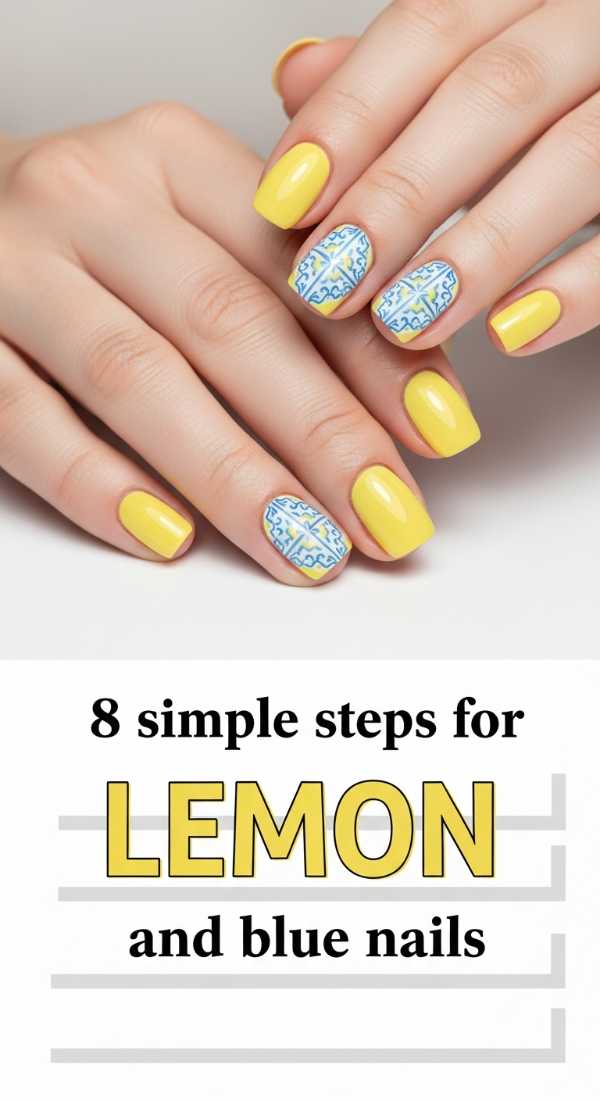 8 Simple Steps For Lemon And Blue Nails 6a059b2de9793