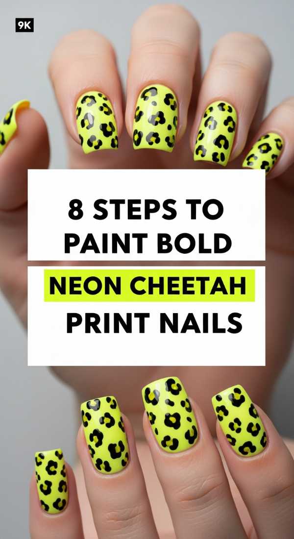 8 Steps To Paint Bold Neon Cheetah Print Nails 6a059cb014ba8