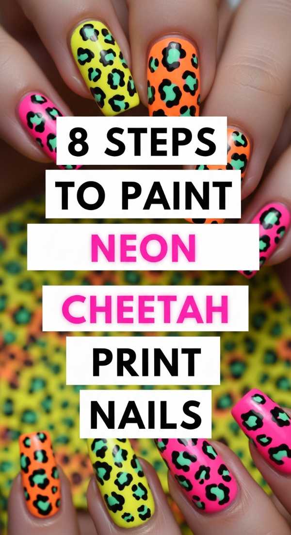 8 Steps To Paint Neon Cheetah Print Nails 6a0595e25d9b8