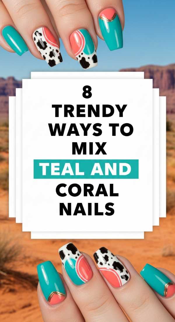 8 Trendy Ways To Mix Teal And Coral Nails 6a05a52682283