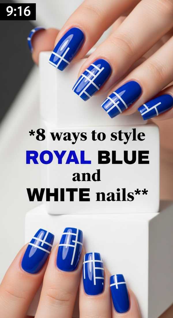 8 Ways To Style Royal Blue And White Nails 69fc7e641c177
