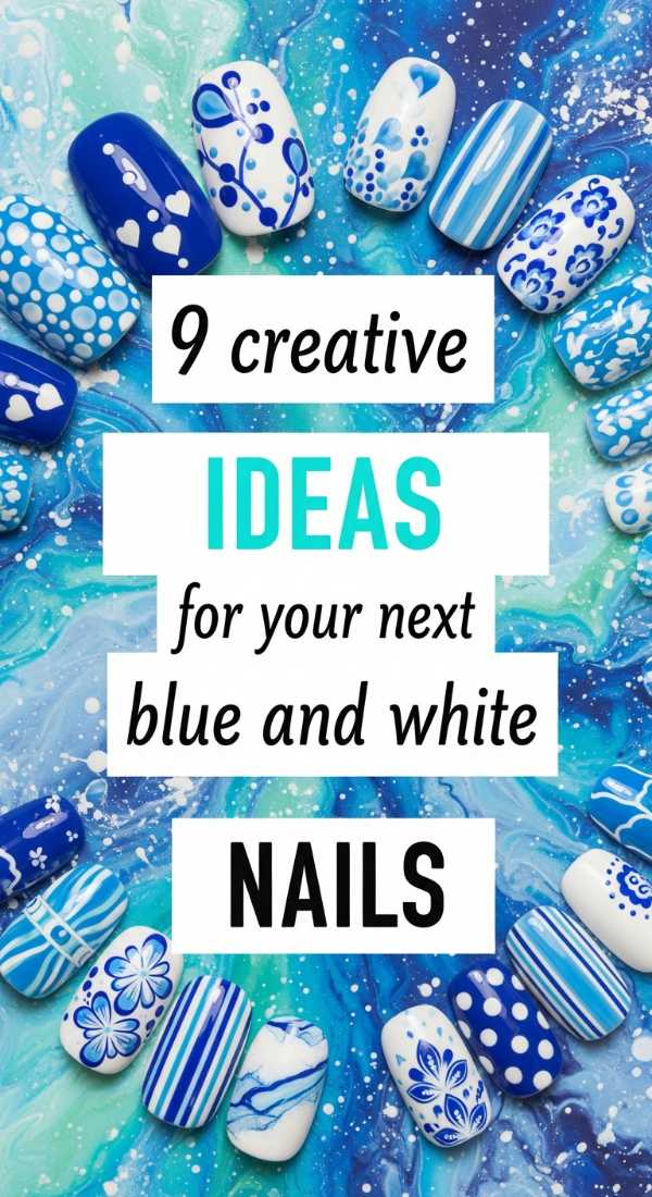 9 Creative Ideas For Your Next Blue And White Nails 69f4c3262cefe