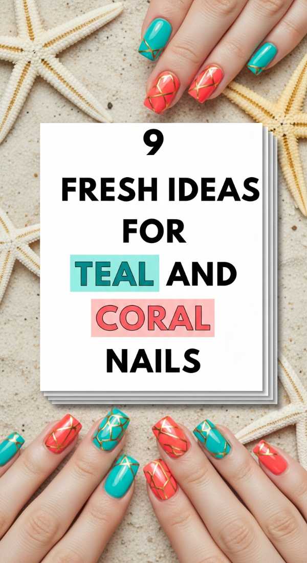 9 Fresh Ideas For Teal And Coral Nails 6a05a12074fba