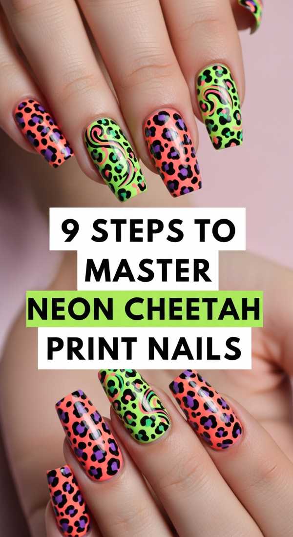 9 Steps To Master Neon Cheetah Print Nails 6a05a70a0d743