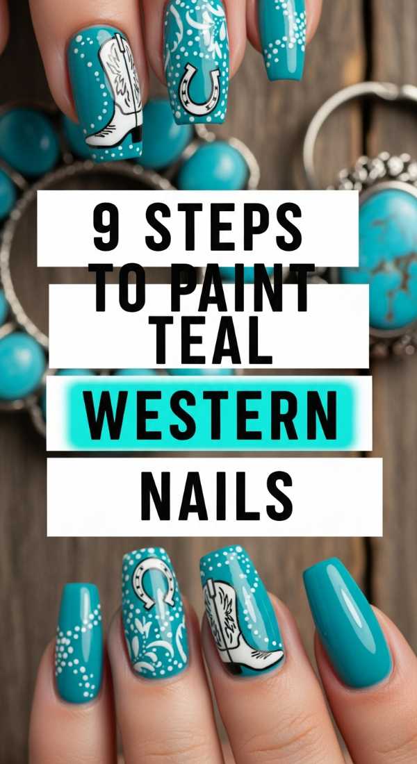 9 Steps To Paint Teal Western Nails 6a059f81308ed