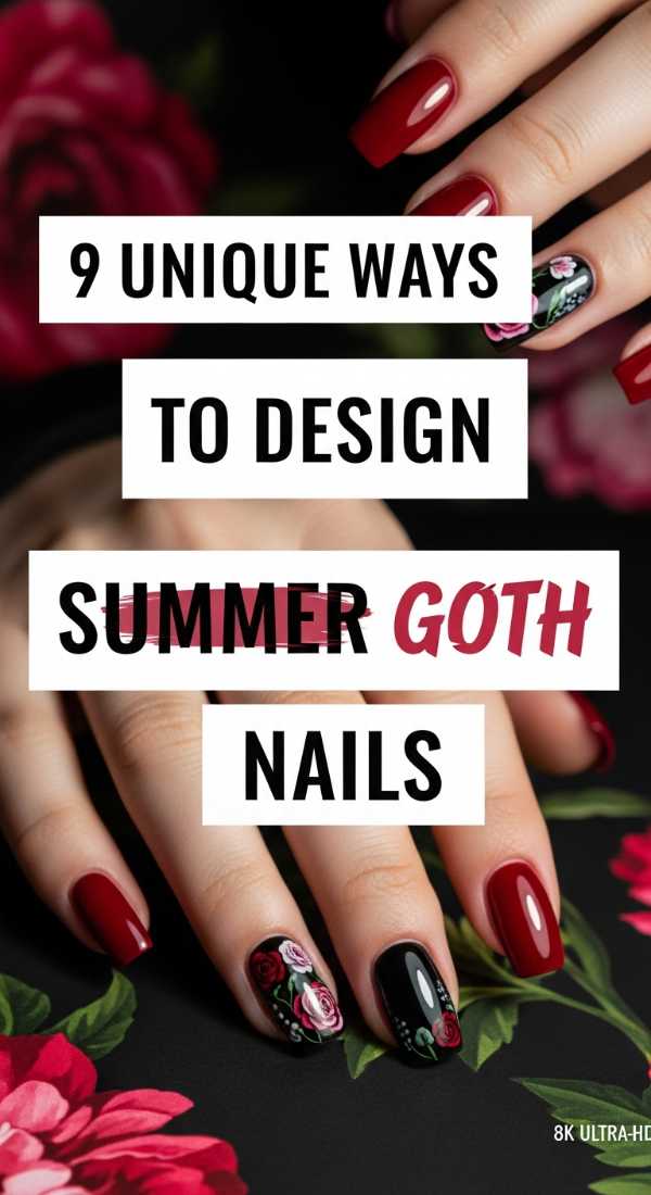 9 Unique Ways To Design Summer Goth Nails 6a05998fc8ec7