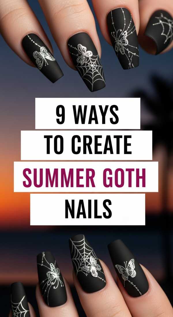 9 Ways To Create Summer Goth Nails 6a059cd176eab