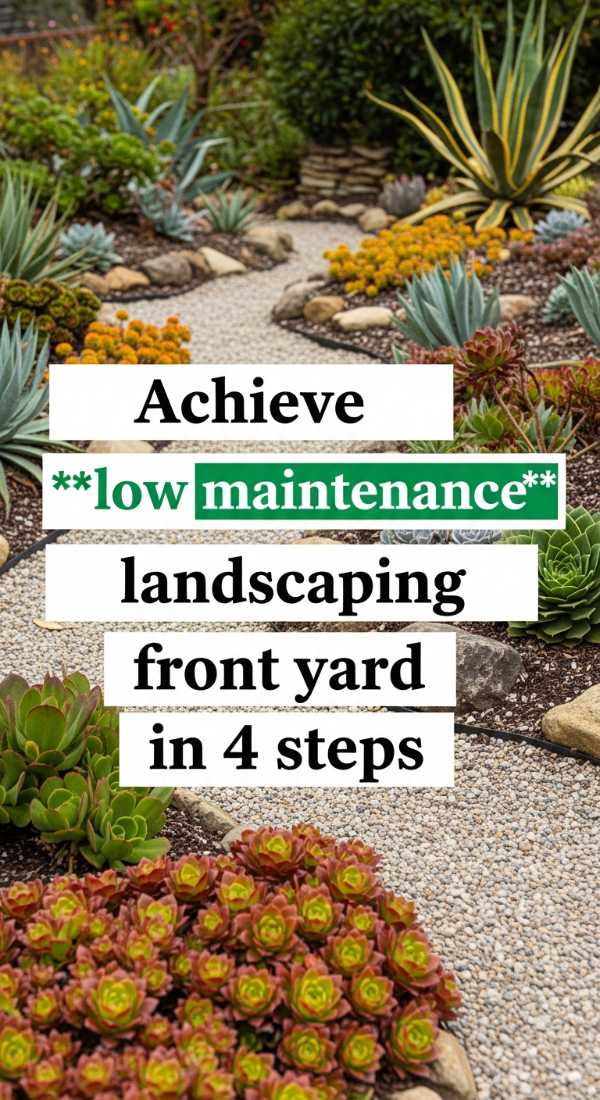 Achieve Low Maintenance Landscaping Front Yard In 4 Steps 69fdc2916f487