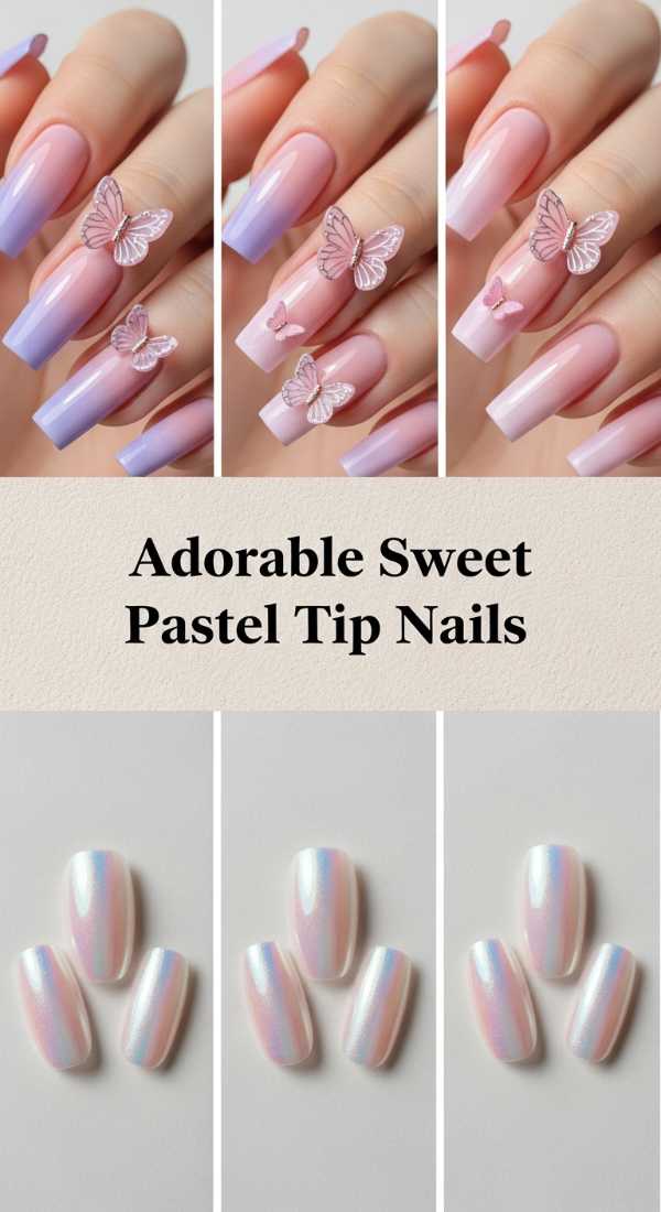 Adorable Sweet Pastel Tip Nails 6a13423141131