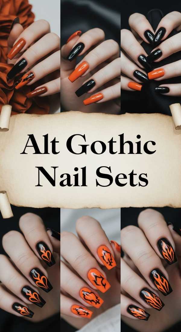 Alt Gothic Orange Nail Sets 6a006c5e2d009