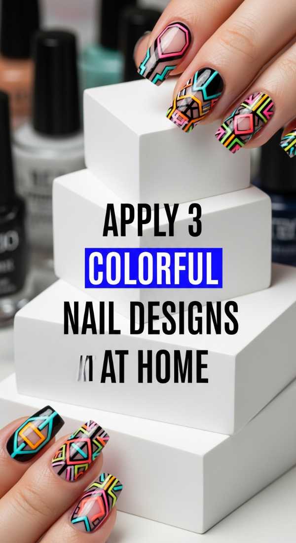 Apply 3 Colorful Nail Designs At Home 6a0f0bad066c2