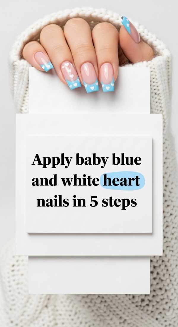 Apply Baby Blue And White Heart Nails In 5 Steps 69f4c32152261