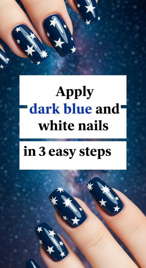 Apply Dark Blue And White Nails In 3 Easy Steps 69f4c320363d0