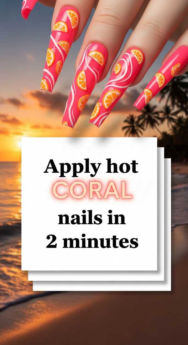 Apply Hot Coral Nails In 2 Minutes 6a033a19eb14d