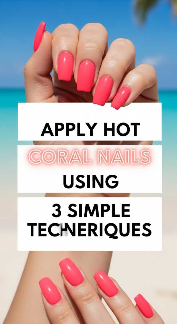 Apply Hot Coral Nails Using 3 Simple Techniques 69ff595d55d76