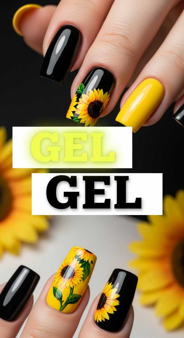 Apply Professional Sunflower Gel Nails At Home 69f5e2b327399