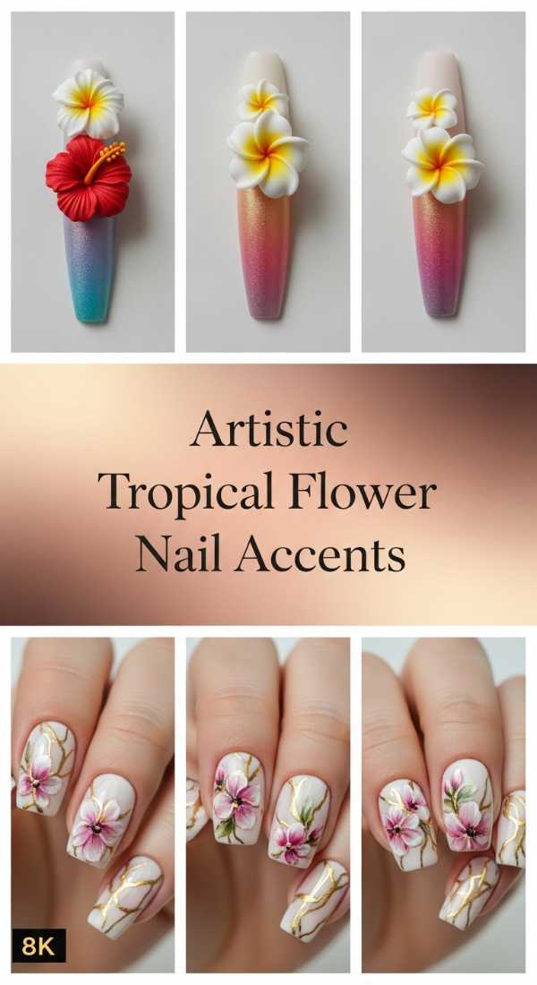 Artistic Tropical Flower Nail Accents 6a13408f412fd