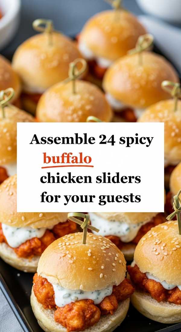Assemble 24 Spicy Buffalo Chicken Sliders For Your Guests 6a14424f41ee5