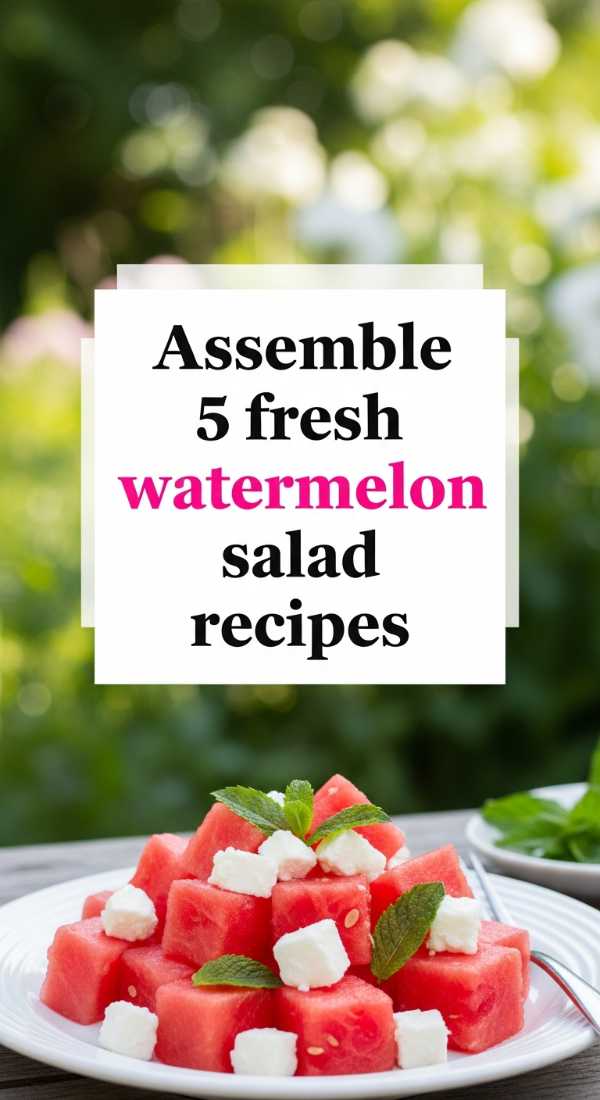 Beat the Heat: Your Essential Summer Cookbook for Stress-Free Dining Assemble 5 Fresh Watermelon Salad Recipes 6a070b7b434a6