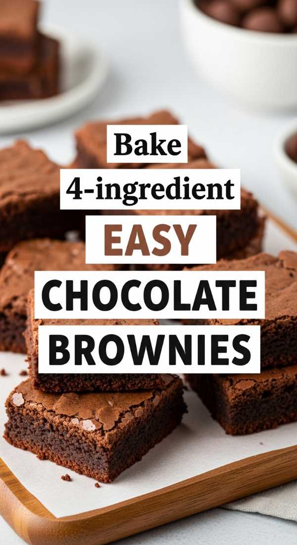 Bake 4 Ingredient Easy Chocolate Brownies 6a00105295315