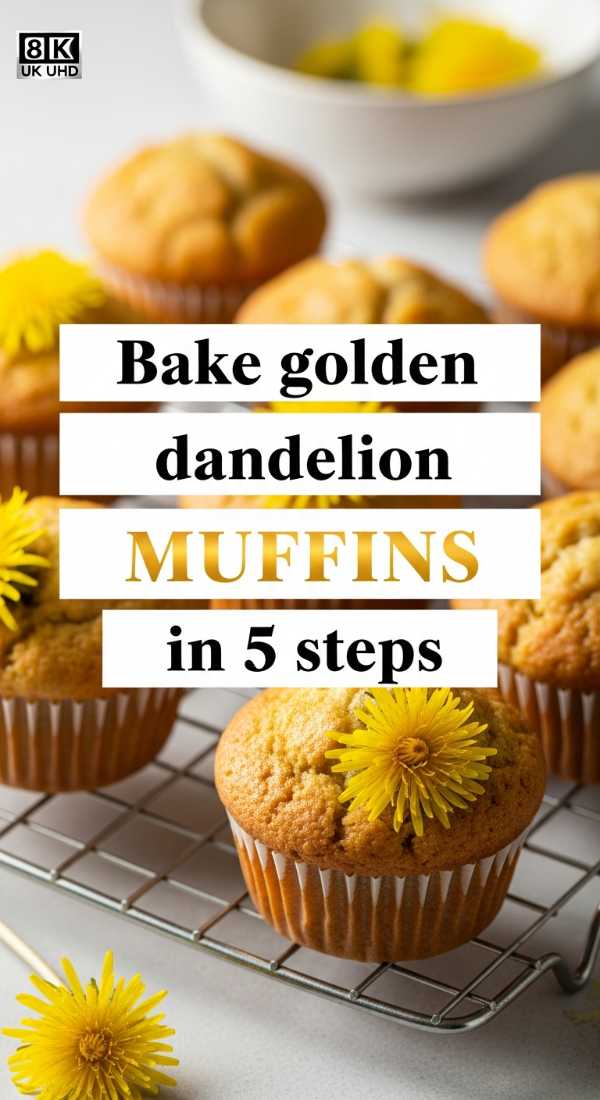 Dandelion Delights: Turning Garden Blooms into Gourmet Meals Bake Golden Dandelion Muffins In 5 Steps 69fd889fbead7