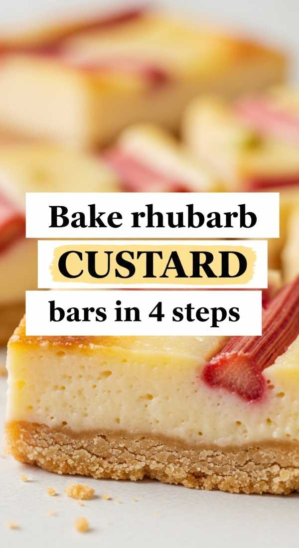 Pucker Up! The Ultimate Collection of Sweet & Tangy Rhubarb Recipes Bake Rhubarb Custard Bars In 4 Steps 69fc191495c4b