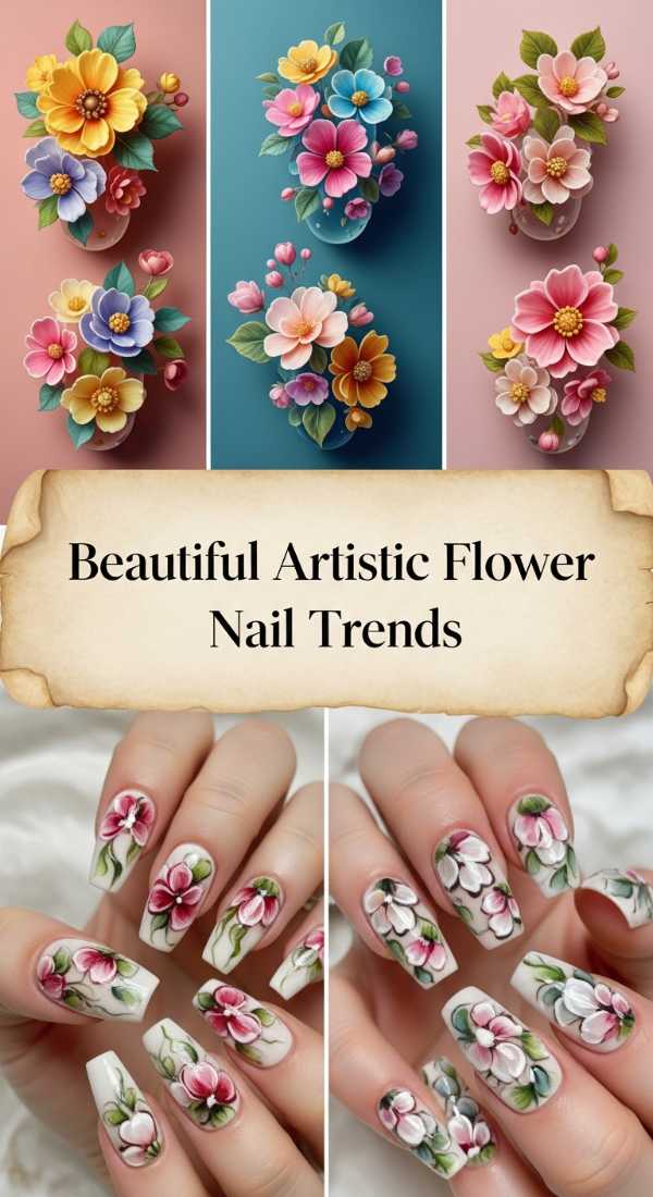 Beautiful Artistic Flower Nail Trends 6a134f1d05be4