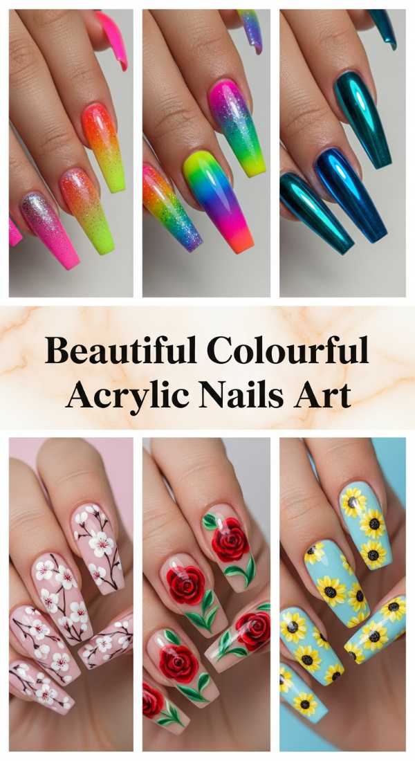 Bold & Bright: Why Multi-Colored Nails are the Summer's Hottest Trend Beautiful Colourful Acrylic Nails Art 6a08b0058162c