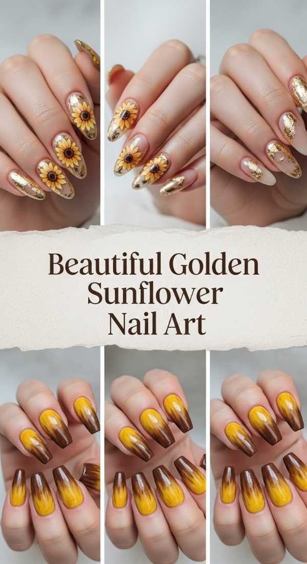 From Runways to Fingertips: The Ultimate Guide to Seasonal Luxury Nail Art Beautiful Golden Sunflower Nail Art 69ff6c13aa609