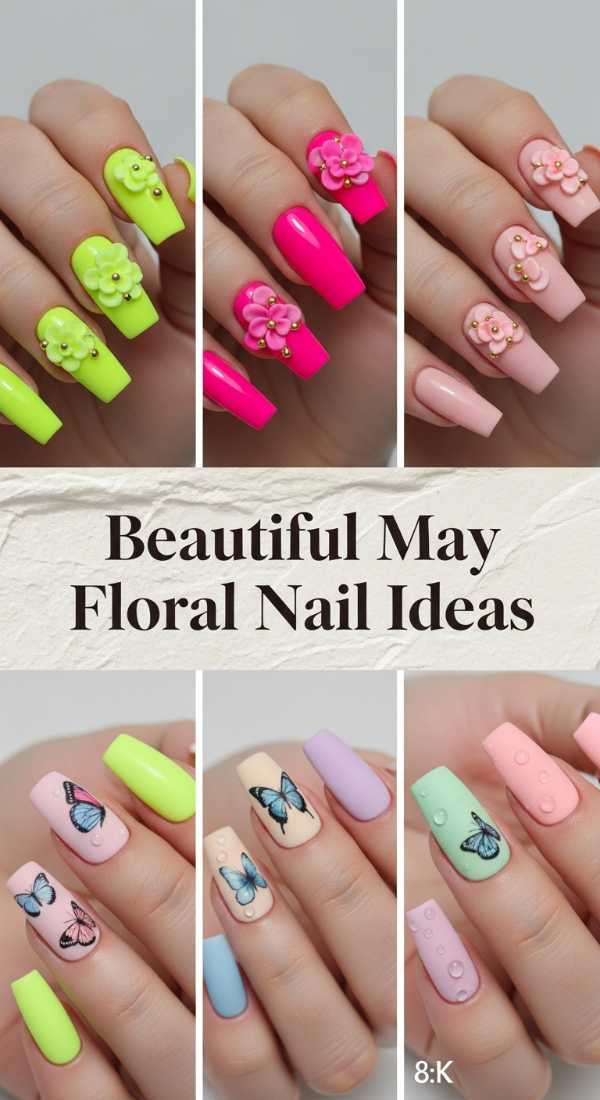 Beautiful May Floral Nail Ideas 6a13422154b16