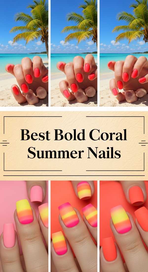 Best Bold Coral Summer Nails 6a006b728f2fe