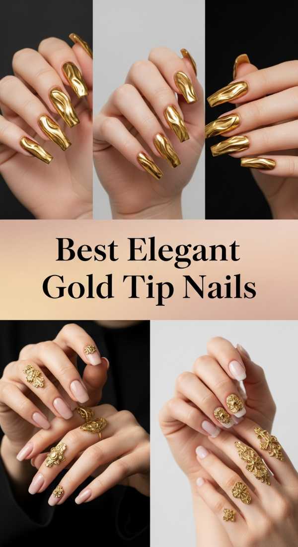 Best Elegant Gold Tip Nails 6a085b6dbb917