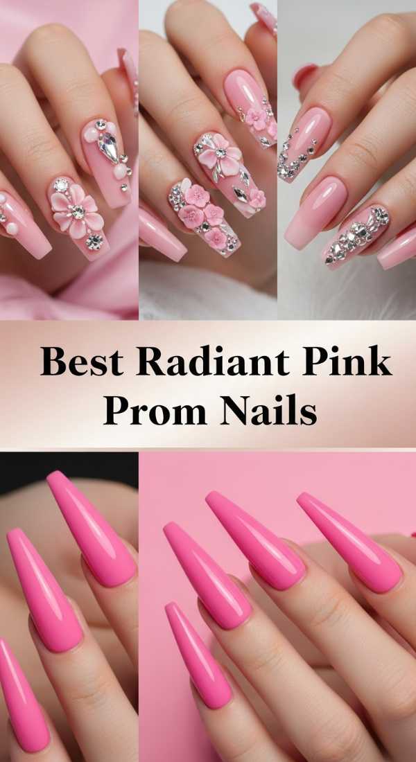 Best Radiant Pink Prom Nails 69ff6c091ec2e