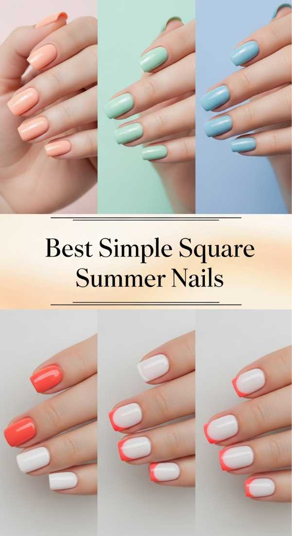 Best Simple Square Summer Nails 6a006b6b9f7f0