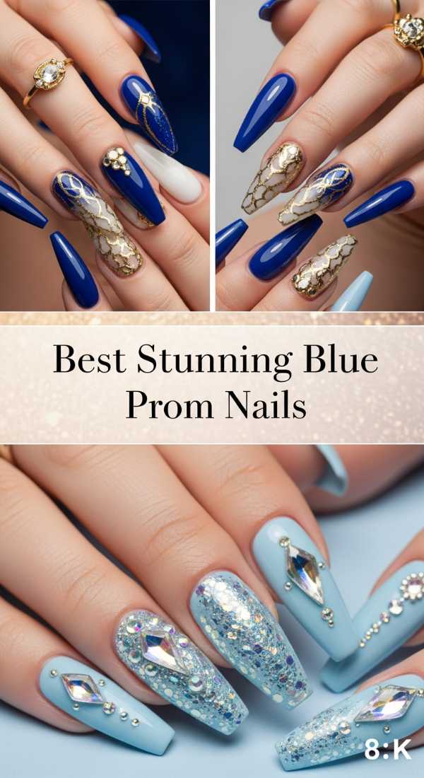 Best Stunning Blue Prom Nails 69ff6da69d9f3