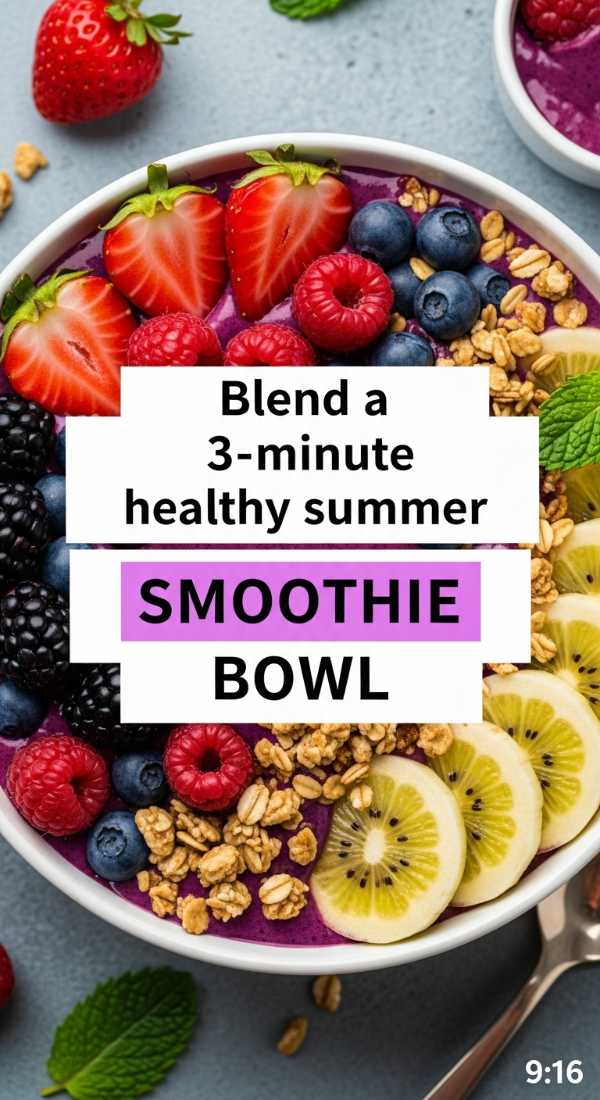 Taste the Sunshine: Essential Recipes for Your Best Summer Ever Blend A 3 Minute Healthy Summer Smoothie Bowl 6a017dbded877