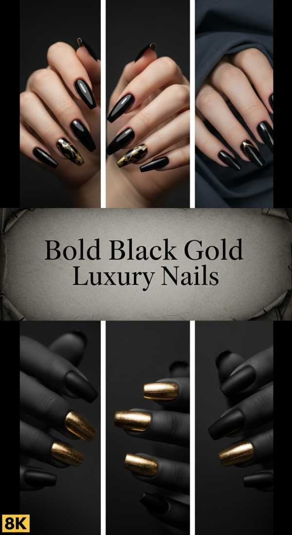 From Chrome to Bio-Digital: 2026's Hottest Nail Trends Revealed Bold Black Gold Luxury Nails 69ff6bfe4bc9d